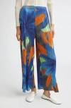 Issey Miyake Pleats Please  Carnival Pleated Wide Leg Pants In Multi