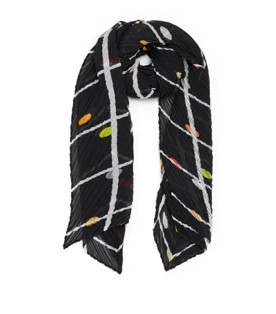 Issey Miyake Pleats Please  Crossing Dots Scarf In Black