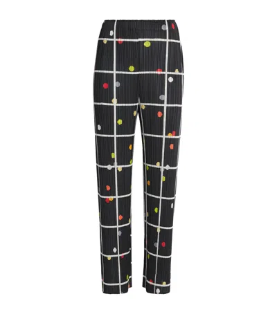 Issey Miyake Pleats Please  Crossing Dots Trousers In Black