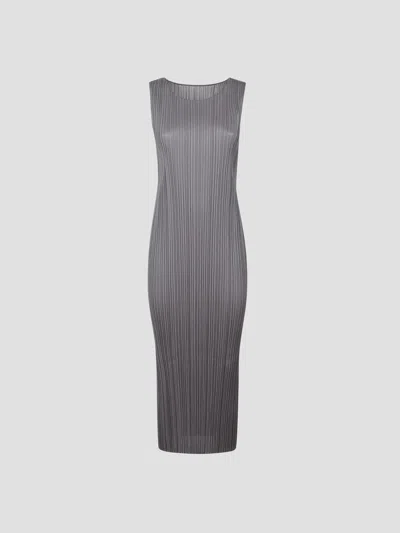 Issey Miyake Pleats Please  Dress In Gray