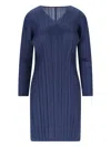Issey Miyake Pleated Long Cardigan In Blue