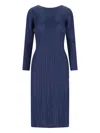 Issey Miyake Pleated Long Cardigan In Blue