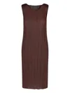 Issey Miyake Brown Monthly Colors March Midi Dress In Brown