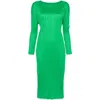 Issey Miyake Monthly Colors: February Midi Dress In Green