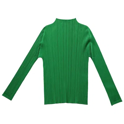 Pre-owned Issey Miyake Pleats Please  February Shirt 'green' | Women's Size 3