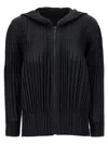 Issey Miyake Mc May Pleated Zip-front Shirt Jacket In Black