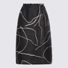 Issey Miyake Abstract Pattern Knee-length Skirt With Elastic Waistband In Black