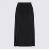 Issey Miyake October Midi Skirt Elastic Waistband In Black