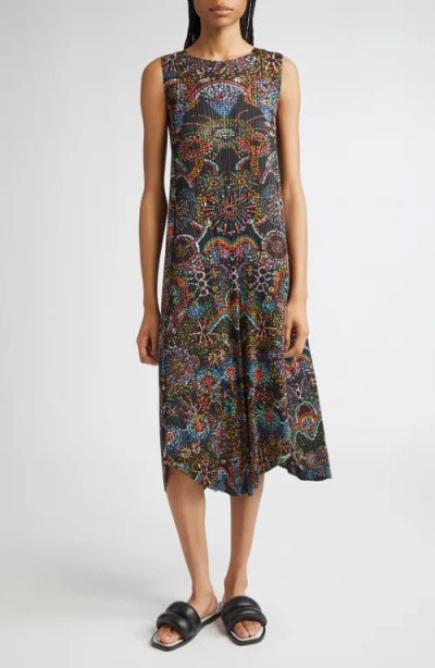 Issey Miyake Pleats Please  Light Festival Pleated Midi Dress In Multi
