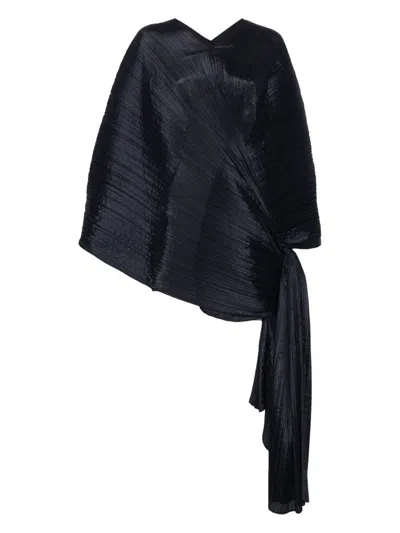 Issey Miyake Pleats Please  Madame T Pleated Scarf In Black