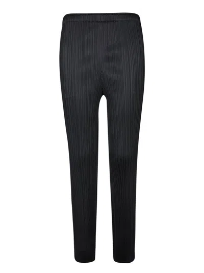 Issey Miyake Pleats Please  Mc March Cropped Trousers In Black