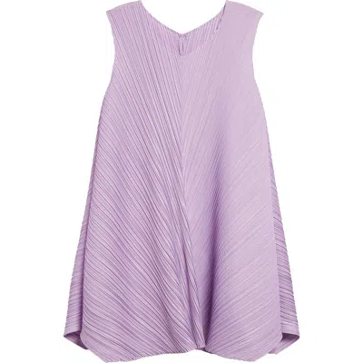 Issey Miyake Pleats Please  Mellow Pleated A-line Dress In Light Purple