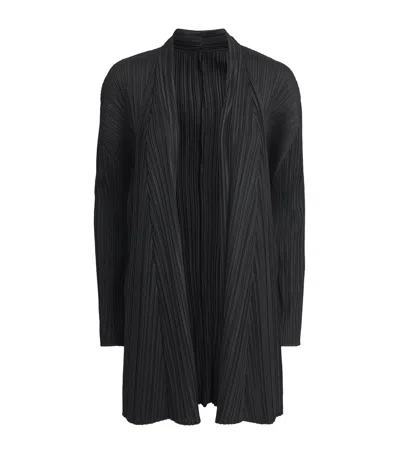 Issey Miyake Pleats Please  Mellow Pleats Cardigan In Black