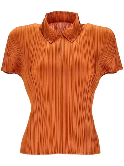 Issey Miyake Pleats Please  Monthly Colors April Top In Orange
