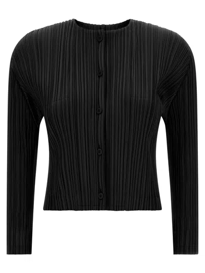 Issey Miyake Pleats Please  'monthly Colors: August' Cardigan In Black