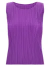 Issey Miyake August Collection Sleeveless Scoop Neck Top In Purple