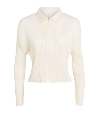 Issey Miyake Pleats Please  Monthly Colors August Zip-up Cardigan In Animal Print