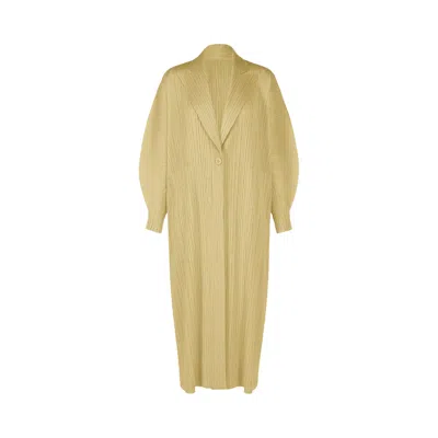 Pre-owned Issey Miyake Pleats Please  Monthly Colors December Coat 'ivory' | Cream | Women's Size 3 In White