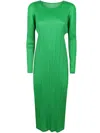 Issey Miyake Monthly Colors: February Midi Dress In Green