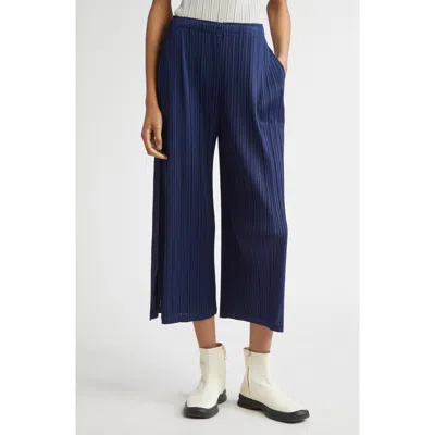 ISSEY MIYAKE PLEATS PLEASE ISSEY MIYAKE MONTHLY COLORS FEBRUARY PLEATED CROP WIDE LEG PANTS