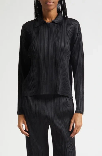 Issey Miyake Pleats Please  Monthly Colors February Pleated Jacket In Black