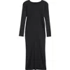 Issey Miyake February Pleated Midi Dress In Black