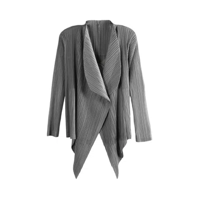 Pre-owned Issey Miyake Pleats Please  Monthly Colors January Cardigan 'grey' | Women's Size 3 In Gray