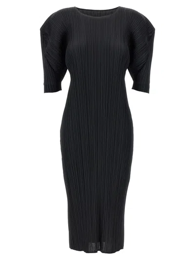 Issey Miyake Gray Monthly Colors May Midi Dress In Black