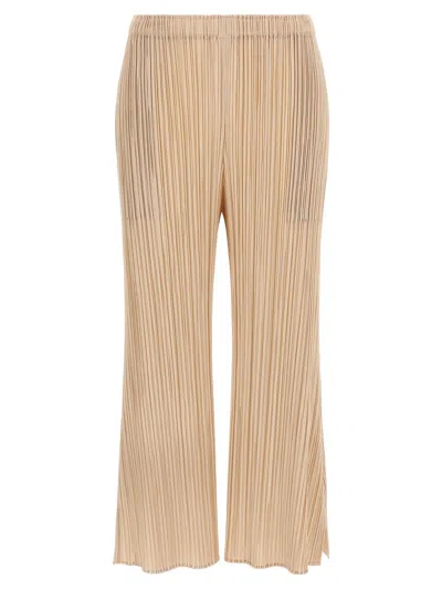 Issey Miyake Wide Leg Elastic Waistband Trousers In Yellow