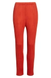 Issey Miyake Pleats Please  Monthly Colors July Pleated Pants In Red