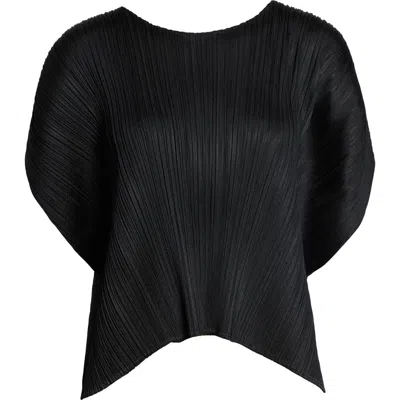 Issey Miyake Pleats Please  Monthly Colors July Pleated Top In Black