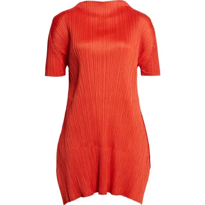 Issey Miyake Pleats Please  Monthly Colors July Pleated Tunic In Red
