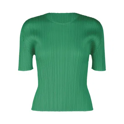 Pre-owned Issey Miyake Pleats Please  Monthly Colors July Shirt 'fresh Green' | Women's Size 3