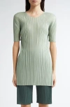 Issey Miyake Womens Monthly June Round-neck Knitted Top Pastel Green In Green