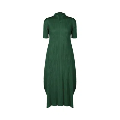 Pre-owned Issey Miyake Pleats Please  Monthly Colors March Dress 'dark Green' | Women's Size 2