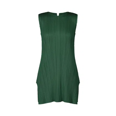 Pre-owned Issey Miyake Pleats Please  Monthly Colors March Dress 'dark Green' | Women's Size 3