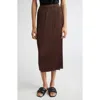 Issey Miyake Pleats Please  Monthly Colors March Pleated Midi Skirt In Dark Brown