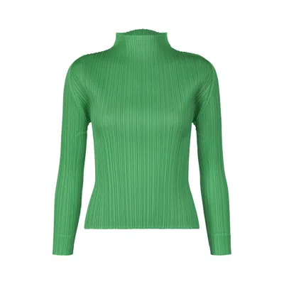 Pre-owned Issey Miyake Pleats Please  Monthly Colors March Shirt 'grass Green' | Women's Size 3
