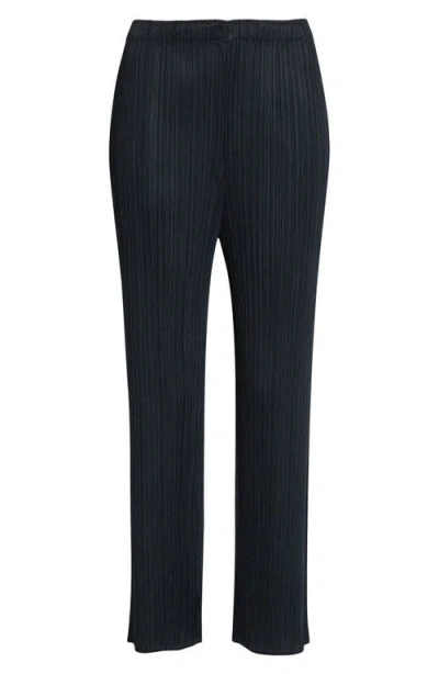 Issey Miyake Pleats Please  Monthly Colors November Pleated Pants In Black