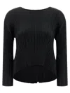 Issey Miyake Pleats Please  'monthly Colors: October' Blouse In Black