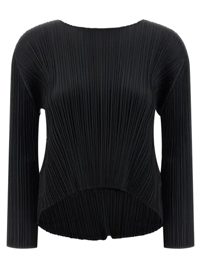 Issey Miyake Pleats Please  'monthly Colors: October' Blouse In Black