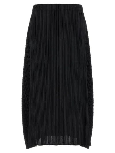 Issey Miyake October Midi Skirt Elastic Waistband In Animal Print