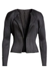Issey Miyake Technical-pleated Cardigan In Black