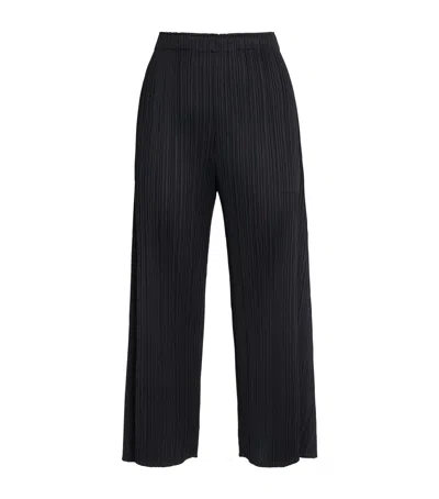 Issey Miyake Pleats Please  Monthly Colors September Flared Wide-leg Trousers In Black