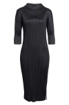 Issey Miyake Pleats Please  Monthly Colors September Pleated Midi Dress In Blue