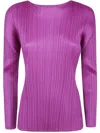 Issey Miyake Pleated T-shirt In Pink
