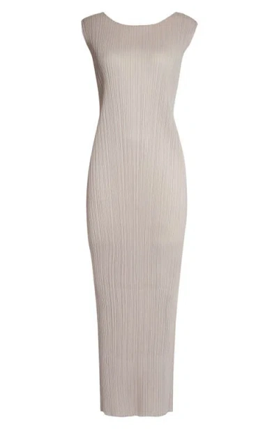 Issey Miyake Pleats Please  New Colorful Basics 4 Pleated Sleeveless Dress In Gray