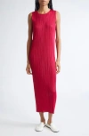 Issey Miyake Pink New Colorful Basics 4 Maxi Dress In Red