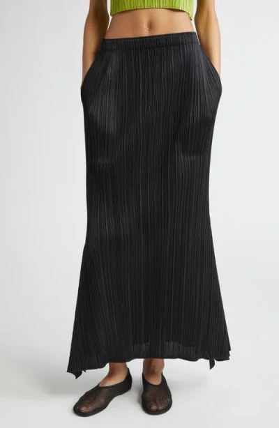 Issey Miyake Pleats Please  Ole Pleated A-line Skirt In Black