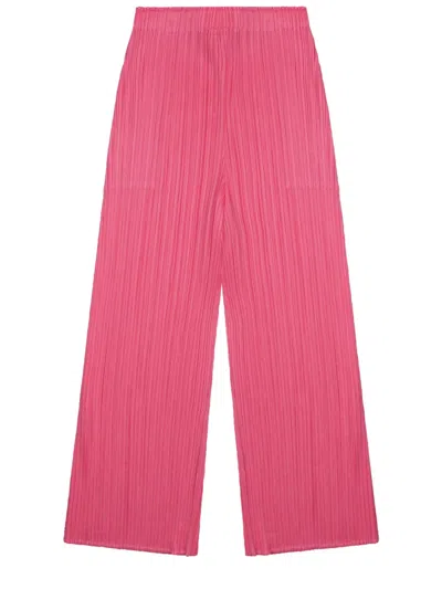Issey Miyake Pleats Please  Pantalone Palazzo "monthly Colors: March" In Pink